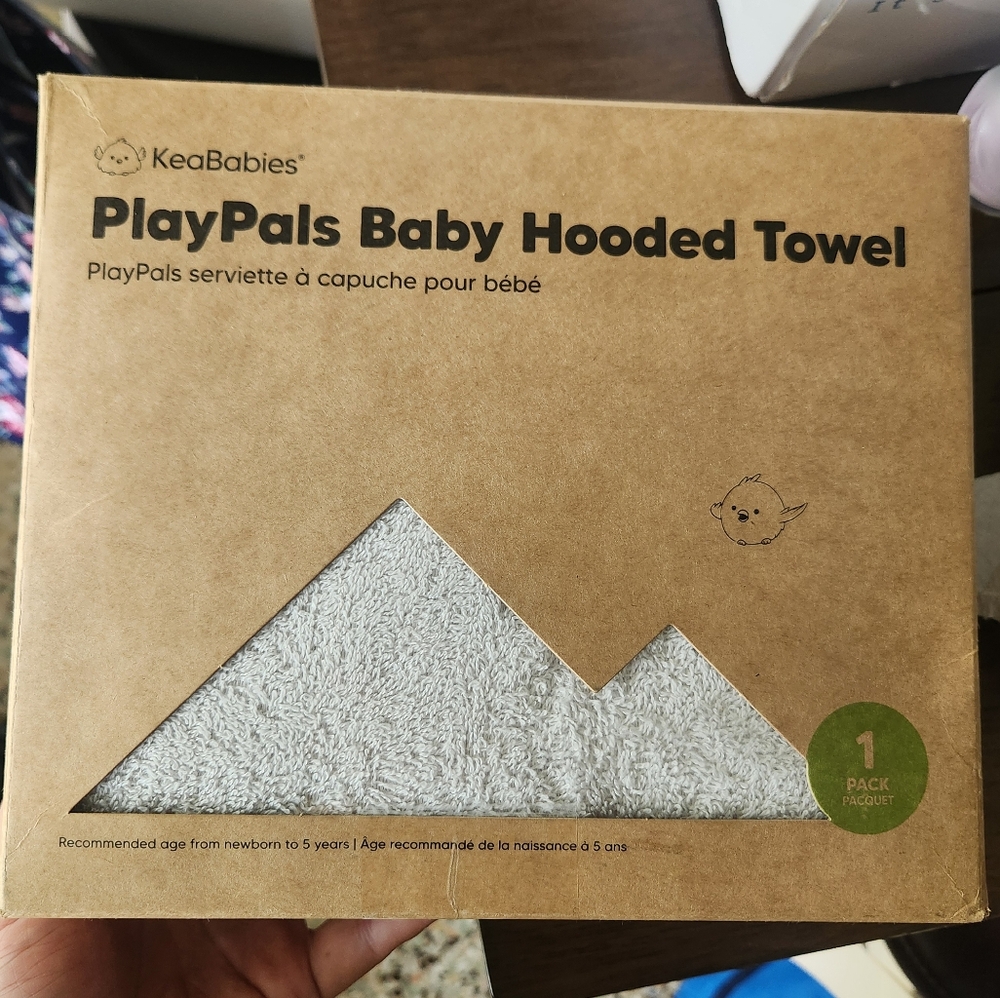KeaBabies Baby Hooded Towel in Gray